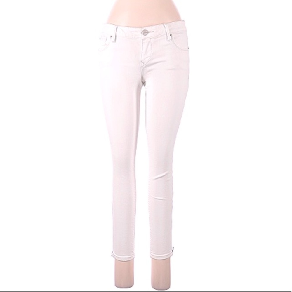 Express Skinny Zipper Leg White